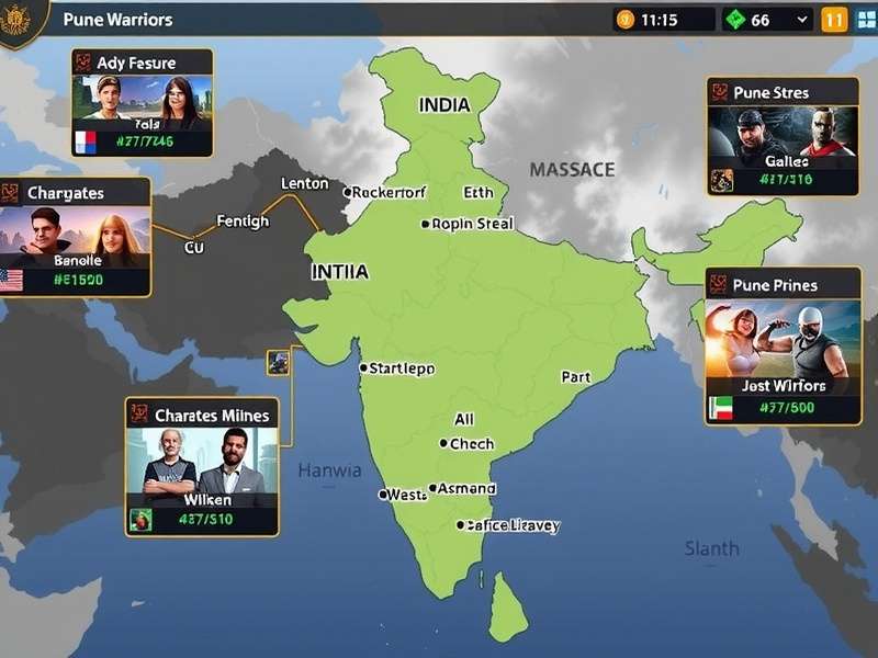 Pune Warriors player distribution map across India